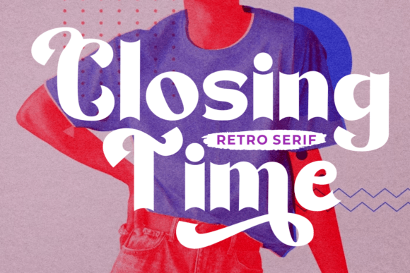Closing Time Font: Retro Display Typeface for Editorial Design