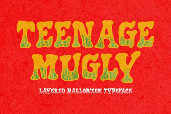 Teenage Mugly: A Layered Halloween Typeface for Makers